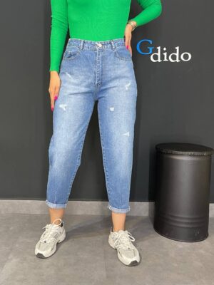 خرید قیمت شلوار جین زنانه مام استایل پشت کمر کش کد ۵۸۵ - دیدو گالری Dido Gallery