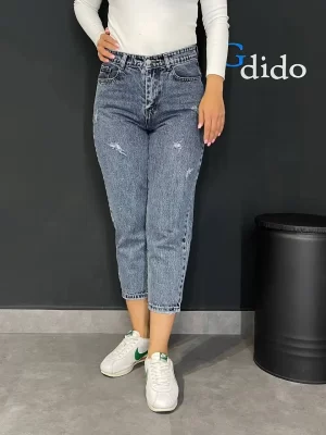 خرید شلوار جین مام فیت کمر ساده کد 239700 - خرید و قیمت در دیدو گالری DidoGallery