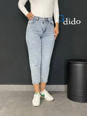 خرید شلوار جین مام فیت کمر ساده کد 239000 - خرید و قیمت در دیدو گالری DidoGallery