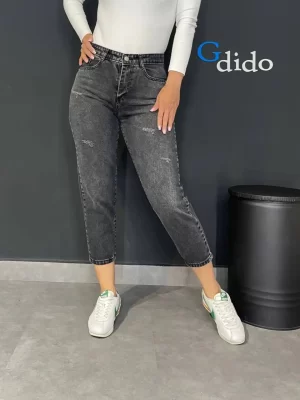 خرید شلوار جین مام فیت کمر ساده کد 228800 - خرید و قیمت در دیدو گالری DidoGallery