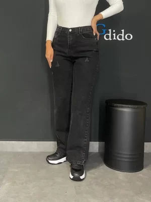 خرید شلوار جین نیم بگ پشت کمر کش کد 250900 - خرید و قیمت در دیدو گالری DidoGallery