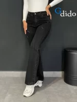خرید شلوار جین دمپا بوت کات زغالی کد 6610 - خرید و قیمت در دیدو گالری DidoGallery