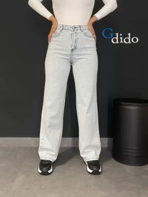 خرید شلوار جین نیم بگ پشت کمر کش کد 229600 - خرید و قیمت در دیدو گالری DidoGallery