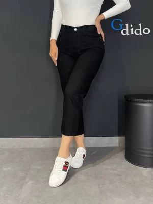 خرید شلوار جین مام فیت پشت کمر کش کد 251300 - خرید و قیمت در دیدو گالری DidoGallery