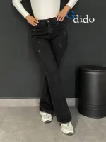 خرید شلوار جین دمپا بوت کات زغالی کد 6610 - خرید و قیمت در دیدو گالری DidoGallery
