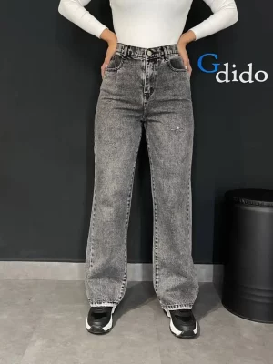 خرید شلوار جین نیم بگ پشت کمر کش کد 2570 - خرید و قیمت در دیدو گالری DidoGallery