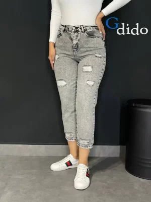خرید شلوار جین مام فیت کمر ساده کد 2562 - خرید و قیمت در دیدو گالری DidoGallery