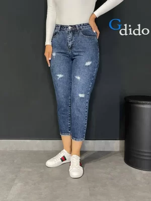 خرید شلوار جین مام فیت کمر ساده کد 2389 - خرید و قیمت در دیدو گالری DidoGallery
