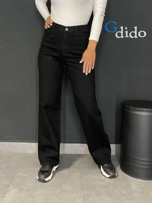 خرید شلوار جین نیم بگ پشت کمر کش کد 2507 - خرید و قیمت در دیدو گالری DidoGallery