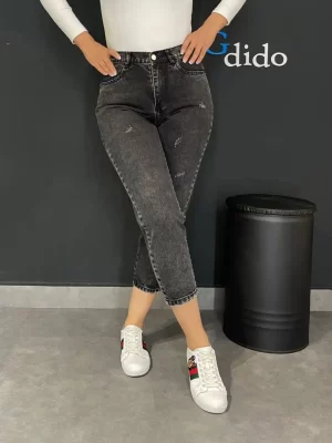 خرید شلوار جین مام فیت کمر ساده کد 2520 - خرید و قیمت در دیدو گالری DidoGallery