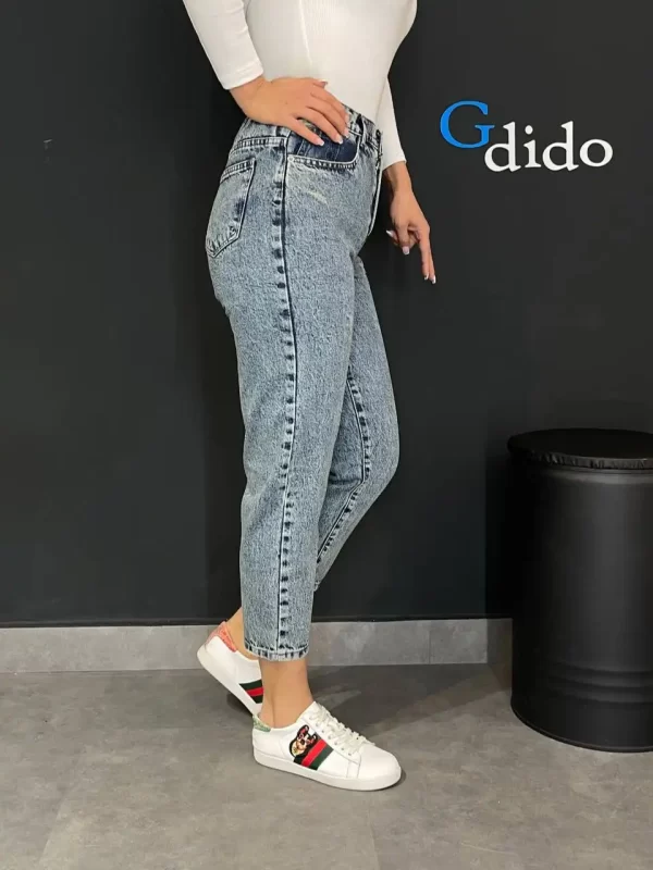 خرید شلوار جین مام فیت پشت کمر کش کد 2624 - خرید و قیمت در دیدو گالری DidoGallery