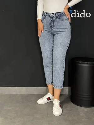 خرید شلوار جین مام فیت پشت کمر کش 2605 - خرید و قیمت در دیدو گالری DidoGallery