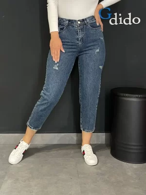 خرید شلوار جین مام فیت پشت کمر کش 2625 - خرید و قیمت در دیدو گالری DidoGallery