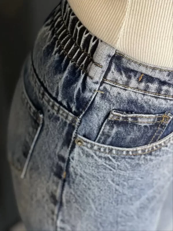 خرید شلوار جین مام فیت پشت کمر کش کد 2463 - خرید و قیمت در دیدو گالری DidoGallery