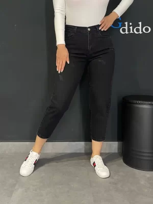 خرید شلوار جین مام فیت پشت کمر ساده 2521 - خرید و قیمت در دیدو گالری DidoGallery