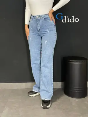 خرید شلوار جین واید پارچه کشی کد 50133 - خرید و قیمت در دیدو گالری DidoGallery
