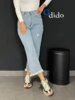 خرید شلوار جین نیم بگ کوتاه ریشدار کد 6001 - خرید و قیمت در دیدو گالری DidoGallery