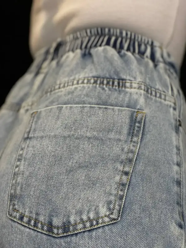 خرید شلوار جین نیم بگ کوتاه ریشدار کد 6003 - خرید و قیمت در دیدو گالری DidoGallery