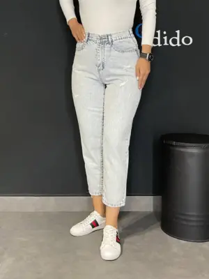 خرید شلوار جین مام فیت پشت کمر کش 2691 - خرید و قیمت در دیدو گالری DidoGallery