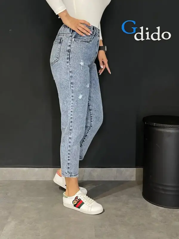 خرید شلوار جین مام فیت پشت کمر کش 2632 - خرید و قیمت در دیدو گالری DidoGallery