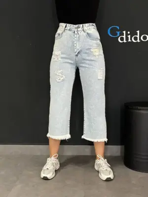 خرید شلوار جین نیم بگ کوتاه کد 404 - خرید و قیمت در دیدو گالری DidoGallery
