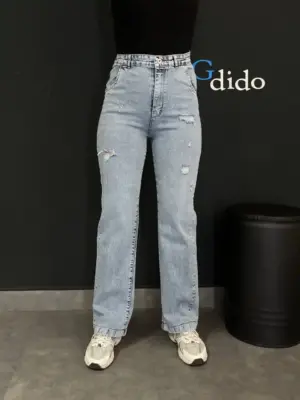 خرید شلوار جین واید پارچه کش کد 50162 - خرید و قیمت در دیدو گالری DidoGallery